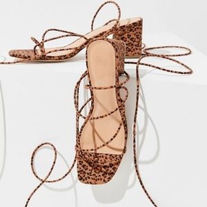 urban outfitters animal print block heel shoe
